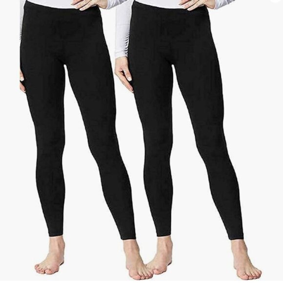 NEW 32 Degrees Women's XL Heat 2 Pack Thermal Layer Leggings Black - Picture 1 of 5
